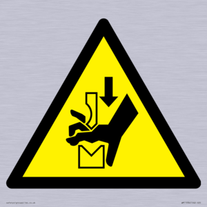 W030 Warning: Hand crushing between press brake tool